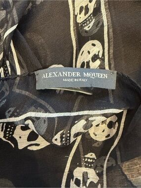 Alexander McQueen Black and White Skull Scarf